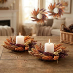 Harvest Mini Fall Wreath, 4 Pack 12in Rustic Thanksgiving Wreath - Image 6