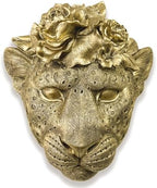 GUSFREUD Gold Animal Heads Sculptures Wall Art - Resin Faux Leopard for Home Wall Decor, Leopard Wall Hanging Decoration for Living Room, Bedroom & Kitchen, Unique Gift Idea - Image 2