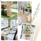 16 Pack Beige Cheesecloth Table Runners 20x120 Inch Gauze Table Runner Cheese Cloth 10FT Beige Table Runner Rustic Sheer Runner for Wedding Birthday Party Baby Shower Table Decor - Image 5
