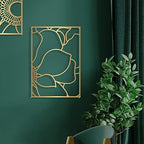 Glamativity 4 Pack Gold Wall Art, Flower Minimalist Single Line Art, Real Metal Nature Floral Abstract Wall Decor for Kitchen Bedroom Living Room - Image 3