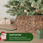 ELYKEN 38 Inch Woven Rattan Christmas Tree Collar, 7-Piece Xmas Tree Skirt - Image 4