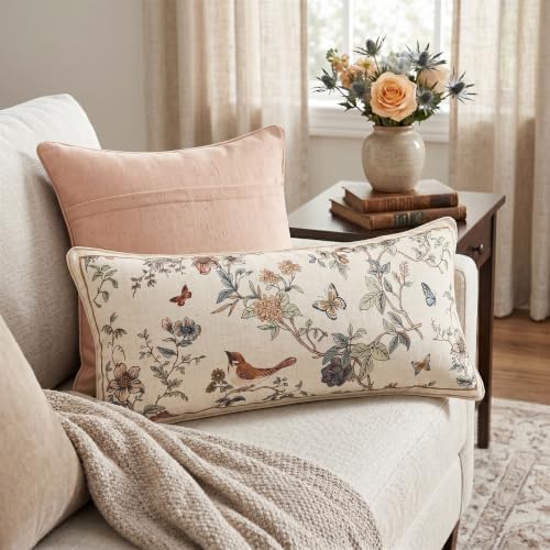 ISAENNE Designer Linen Throw Pillow Cover,Set of 2,28"x12"-Cornucopia A - Image 3