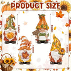 Simgoing 4 Pcs Fall Gnomes Decoration for Home Thanksgiving Gnome Figurines - Image 2