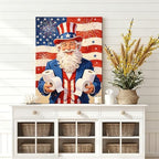 Funny Patriotic Uncle Sam Canvas Wall Art 4th of July USA Flag Fireworks Oil Painting Humorous Toilet Paper American Flag Wall Decor Independence Day Bathroom Home Decor 20x24in - Image 6