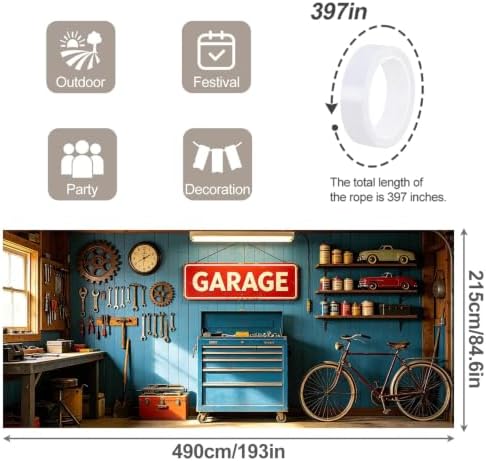 7x16FT Tool Room Garage Door Banner Vintage Garage Door Cover Garage Decoration - Image 4