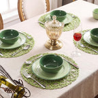 Threehoney Paper Braided Round Placemats, Set of 36, Green, 13 in - Image 6