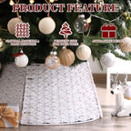 Poen Woven Rattan Christmas Tree Collar, White, 24 Inch - Image 4