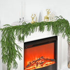2Pcs 6 Ft Christmas Norfolk Pine Garland for Mantel and Holiday Decor - Image 3