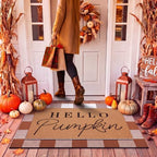 Tinideya 2 Pcs Fall Hello Pumpink Doormat Set for Front Porch Decor - Image 4