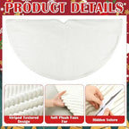 Kinlop 72 Inch Faux Fur Christmas Tree Skirt, Large Stripe Textured Mat - Image 4