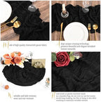 16 Pack Black Table Runner 10FT Cheesecloth Table Runner Boho Gauze Table Runners Long Rustic Sheer Fabric Table Runners for Wedding Party Bridal Shower Farmhouse & Home Decor - Image 3