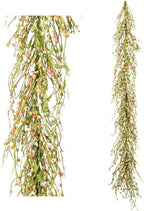 60" Pip Berry Garland - Artificial Spring and Summer Decorative Garland with Green Purple Cream Berries, Perfect for Front Door, Mantel, Centerpiece and Table Display Seasonal Décor by Unknown
