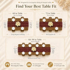 Terracotta Lace Table Runner with Floral Embroidered(3pcs 28”x118”) - Image 7
