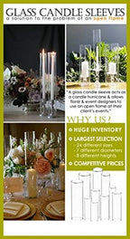 CYS EXCEL 2 PCS (H:24" D:4") Open Ended Glass Hurricane Candleholder Tube Shade | Open Flame Candle Chimney Tube Cover | Bottomless Cylinder - Image 5