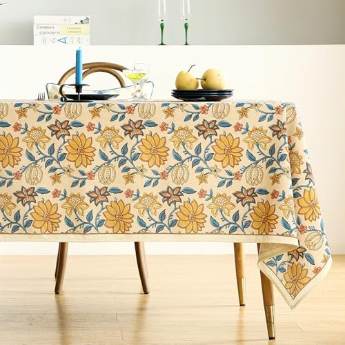 ISAENNE Designer Vintage Rectangular Printed Tablecloth,102"x63" - Image 2