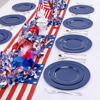 FLOWERCAT 60PCS Blue Plastic Plates - Heavy Duty Blue Plates Disposable (10.25" & 7.5") - serve for 30guest Birthday Party/Wedding/4th of July - Image 6