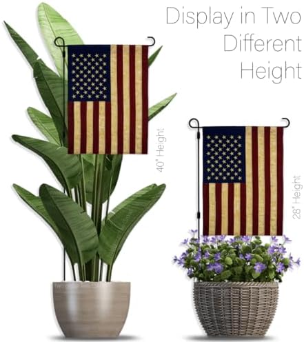 USA Vintage Garden Flag Stand Kit Wall Hanging Decor for Home Porch Patio Post Embroidered Old Glory Decorations Welcome Yard Sign Applique Tapestry Sewing Handcraft Gifts for Grandma - Image 7