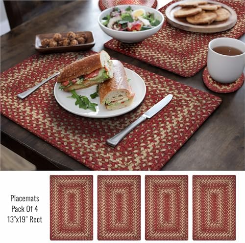 Homespice Apple Pie Jute Braided Placemats, Rect 13x19 Set of 4 - Image 3