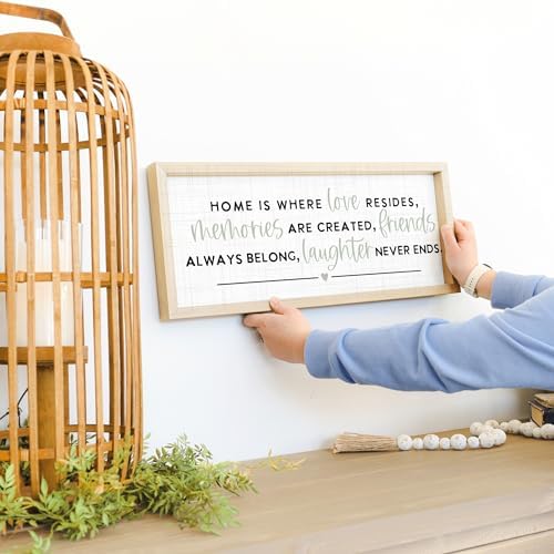 Simply Said, INC Farmhouse Frames Family Sign - Home Is Where Love Resides - 10 x 24 inch Rustic Wood Sign - Made in USA - FF1291 - Image 5