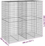 vidaXL Gabion Basket with Cover 78.7"x39.4"x78.7" Galvanized Iron - Image 3