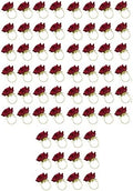 60 PCS Red Rose Shape Towel Buckle Napkin Ring Wedding Valentine's Day Hotel Table Decor Metal Gold Napkin Holder by Unknown