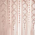 Lush Decor Boho Macrame Textured Cotton Window Curtain Panel Single 40" W x 84" L Blush - Macrame Curtains for Windows, Room Divider, Boho Wall Decor - Image 4
