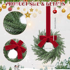 8 Pcs Christmas Small Norfolk Wreaths 12.6 Inch Xmas Pine Wreaths - Image 2