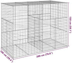 vidaXL Gabion Basket with Cover 78.7"x39.4"x59.1" Galvanized Iron - Image 3
