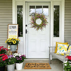 24 Inch Spring Summer Floral Wreath for Front Door, Artificial Colorful Flower Door Wreath with Lavender, Daisies, Eucalyptus & Willow Leaves, Farmhouse Decor for Indoor Outdoor Home, Window, Wedding - Image 2