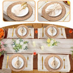4 Sets Dining Table Decoration Boho Placemat, White, 12x72 - Image 6