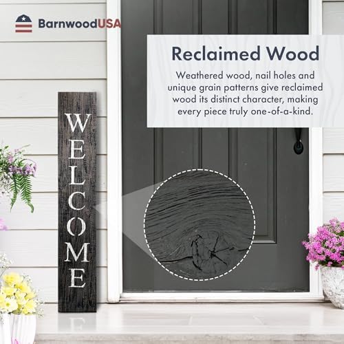 BARNWOODUSA Wooden Welcome Sign for Front Door 5 Foot, 5-Foot, Smoky Black - Image 7