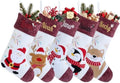 Personalized Christmas Stockings with Name & Monogram,Custom Embroidered Xmas Stocking with Chenille Cuff,Santa,Snowman & Reindeer Stocking for Family & Fireplace Holiday Decor(3 Pack) by Infiher