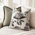 Foindtower Set of 2 Linen Floral Vintage Throw Pillow Covers Neutral Accent Print Decorative Cushion Covers Farmhouse Boho Home Decor for Sofa Chair Couch Bedroom Living Room,20×20 Inch,Black - Image 4