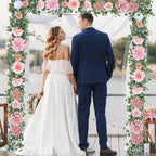 Waipfaru 2 Pcs Flower Garland, 12.14ft Eucalyptus Garland Vines with Flowers for Wedding Reception Table Mantle Spring Room Decor (Rose Pink) - Image 7