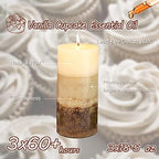 3x6 Pillar Candles Vanilla Cupcake Scented Immeiscent Aromatherapy Candles 60+ Hours Burn Long Lasting, Mottled Layered Candles for Home Scented SPA Restaurant Set of 3 - Image 3