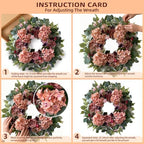 WANNA-CUL 24 Inch Pink Hydrangea Spring Wreath for Front Door - Image 5