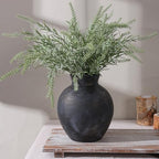 Ceramic Flower Vase Home Decor, 7.4 in Farmhouse Table Vase Retro Vintage Living Room Kitchen Bedroom Decoration Pottery Decorative Vases for Flowers House Shelf Office Desk Dining Entryway, BlackGold - Image 2
