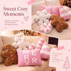 Geelin 5 Pcs Christmas Throw Pillows Gingerbread Tree Snowflake - Image 6
