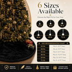 AOGU 48 Inch Black Christmas Tree Skirt, Faux Fur Halloween Tree Skirt - Image 4