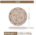 Hanobe Large Round Decorative Tray Coffee Table Decor, White - Image 5
