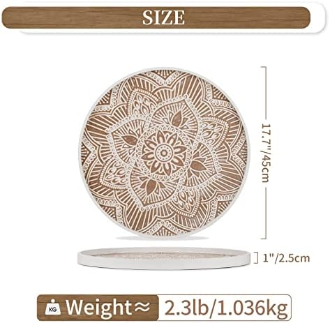 Hanobe Large Round Decorative Tray Coffee Table Decor, White - Image 5