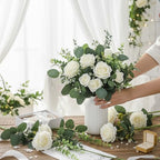 Mixed Eucalyptus Leaves Stems Bulk Artificial Silver Dollar Leaves Picks Dried Eucalyptus Bundle Faux Spray for Wedding Vase Bouquet Decor (240, Green) - Image 6