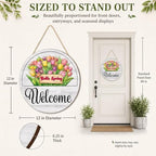 16Pcs Interchangeable Seasonal Welcome Door Sign,12 Inch Wood Wreath Decor - Image 5