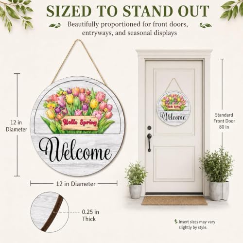 16Pcs Interchangeable Seasonal Welcome Door Sign,12 Inch Wood Wreath Decor - Image 5