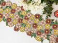 Enliven Handmade Spring Beaded Table Runner, 13x36 Inches Lightweight Decorative Table Runner, Perfect for Dining/Wedding/Party/Everyday Use & Easy to Clean, Elegant Floral Beaded Runner by Enliven