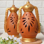 Desifavors Terracotta Lanterns | Indian Handcrafted Decorative Hanging Candle Lanterns | Diwali Christmas Lantern | Indoor, Outdoor, Home, Living Room, Parties | 4.33x4.33x7.48 Inch (Pack of 1) - Image 2