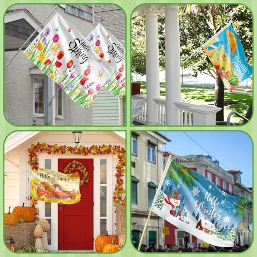 SmoothNovelty 12 Pcs Seasonal Garden Flags for Outside, 3 x 5 ft, Fashion - Image 3