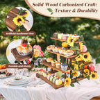 Wisreach 7 Tier Wooden Cupcake Stand & Towers Serving Trays for Party with Vine Decoration — Party Display Serving Ladder with Platter for Cake, Snacks — Perfect for Catering, Events & Centerpieces - Image 5