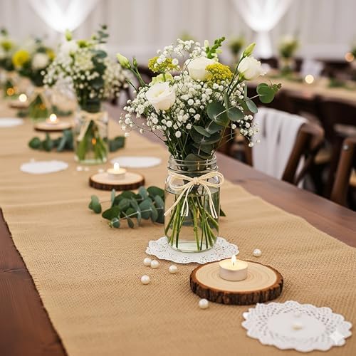 Bulk Runner roll- Party Diner , 14 Inch Wide X 100 Yards Long Burlap Runners, Sewn Edges 300 ft -Roll (14 Inch X 300 Feet) - Image 5