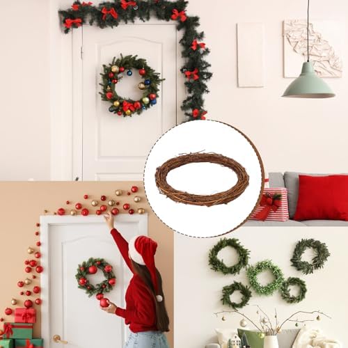 5 Pcs 12 Inch Natural Grapevine Wreath Set, Hand-Woven Vine Branch Wreaths for DIY Crafts, Christmas Decorations, Home & Event Styling - Image 7